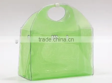 Clear PVC Heat Sealed Zipper Plastic Packaging Tote Bag