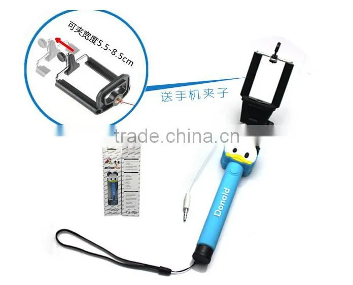 Hot Selling Cartoon Micky Hello Kitty Monopod For iPhone Samsung Android Mobile