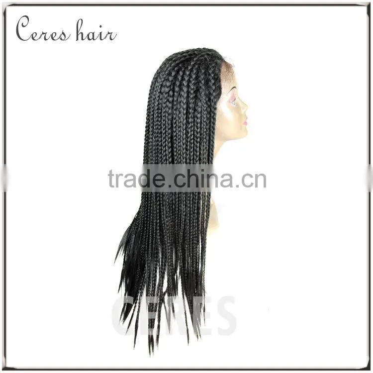 micro braids silk lace front wig Afro-African box braided wig black/wine red/mixed color three colors for your choice
