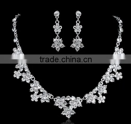 Crystal Wedding Bridal Accessories Crown,Necklace,Earring Set Handmade Jewelry