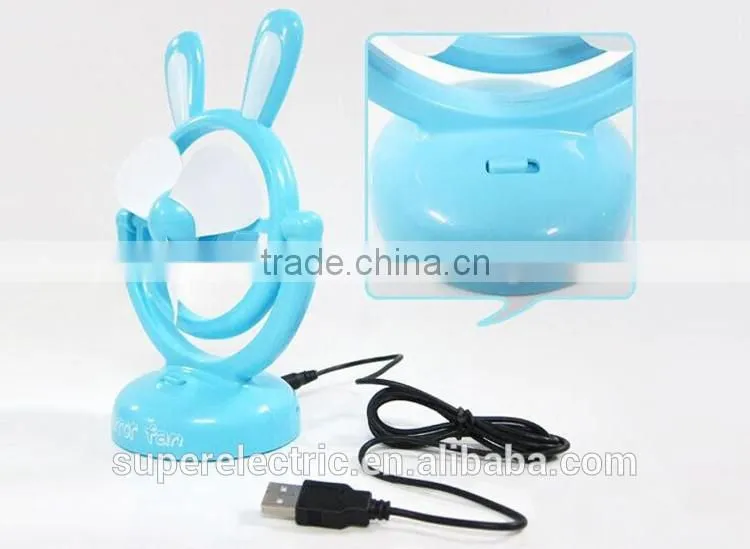 High quality cute design cartoon usb fan wholesale cheap portable plastic mini usb fan