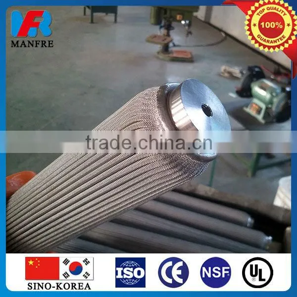 Stainless steel pleated filter element for chemical industry
