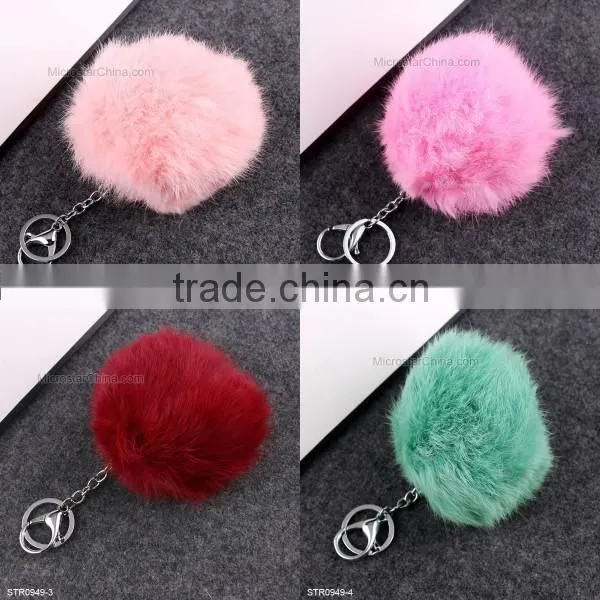 10cm Big Fur Pom Pom Keychain Rabbit Fur Keychain