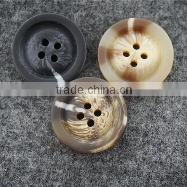 chinese wholesale horn 4-holes resin button for garment accessories