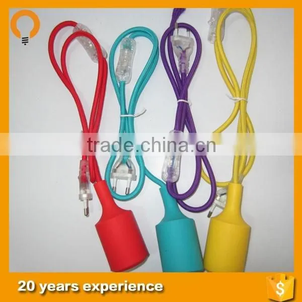 Plastic wire lamp holder,switch,european plug adaptor European plug line