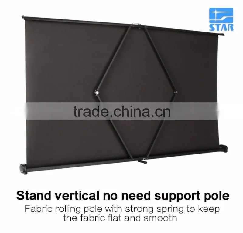 High End H40 40 inch 16:9 Portable Outdoor Foldable Hanging / Desk / Table Projector Screen, mini pull up screen