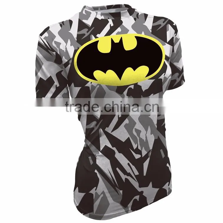 wholesale fashion men custom full sublimation shirt printing tights t-shirts wear/gym apparel womens sublimation sport shirt