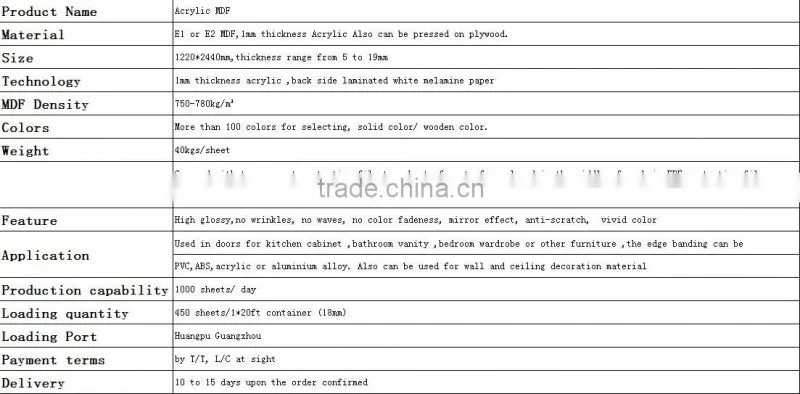 acrylic mdf board high gloss acrylic mdf boards waterproof mdf board
