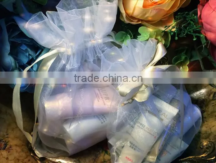 Customized cheap small drawstring Organza Gift Bag
