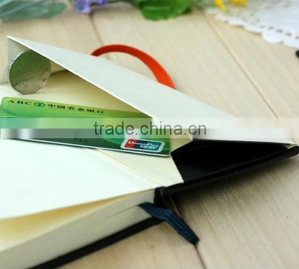 Leather pocket hardcover notebook with elastic rope