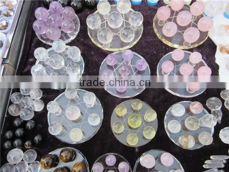 2015 new coming factory direct colorful natural crystal balls/ seven star crystal balls array