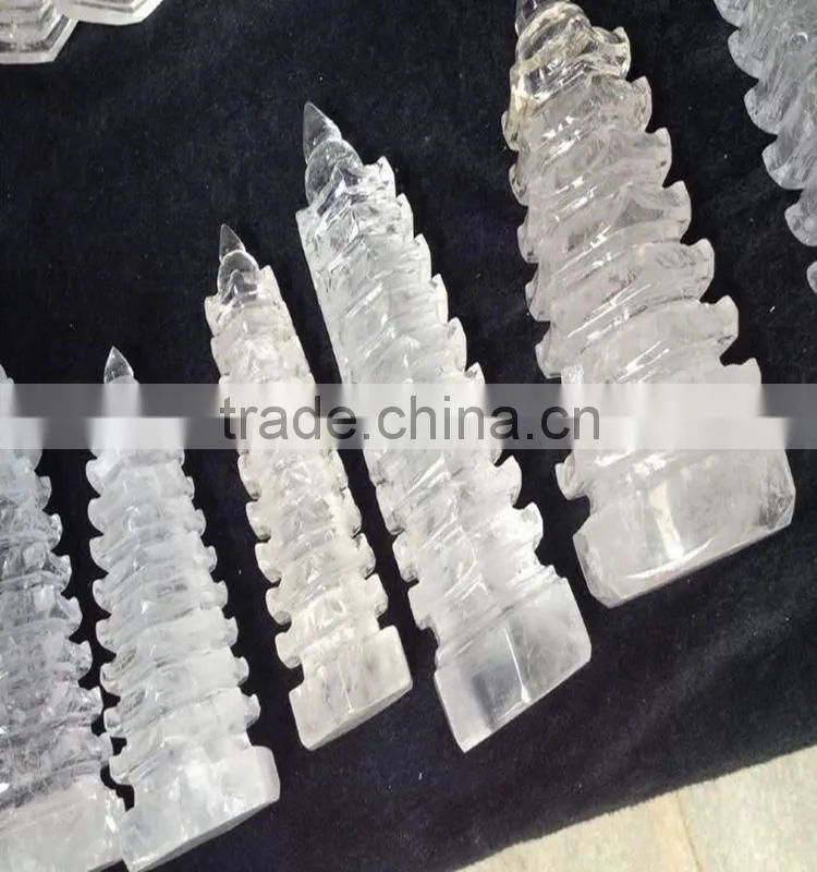 natural crystal carving stone pagoda ,hot sale tower for sale