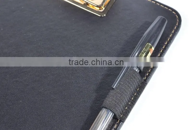 professional writing board /A5 leather clip board with metal clip