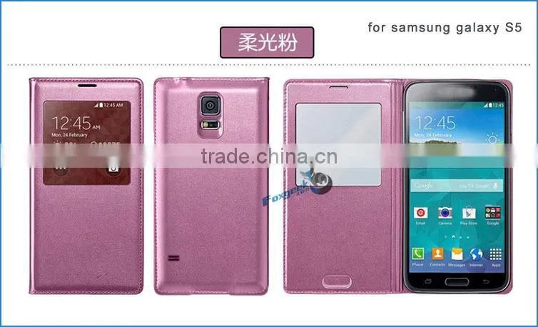 Original factory price case for Samsung galaxy S5 with smart cover wake up / sleep function