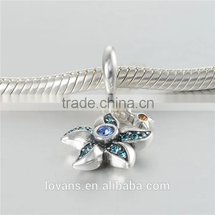 wholesale hanging programmable 925 sterling silver starfish bracelet