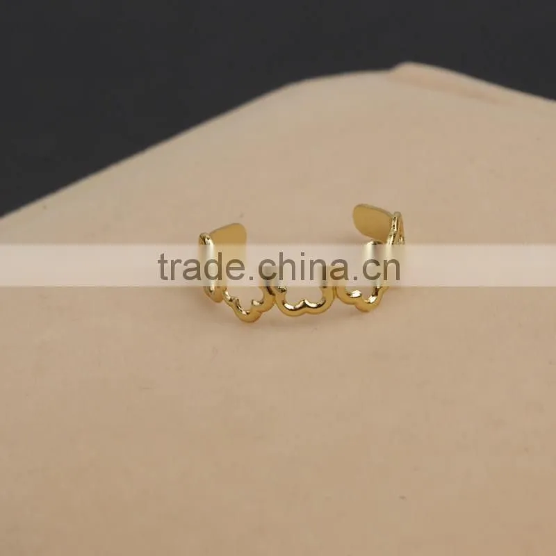 Women's Flower & Heart Shape Adjustable Finger Ring