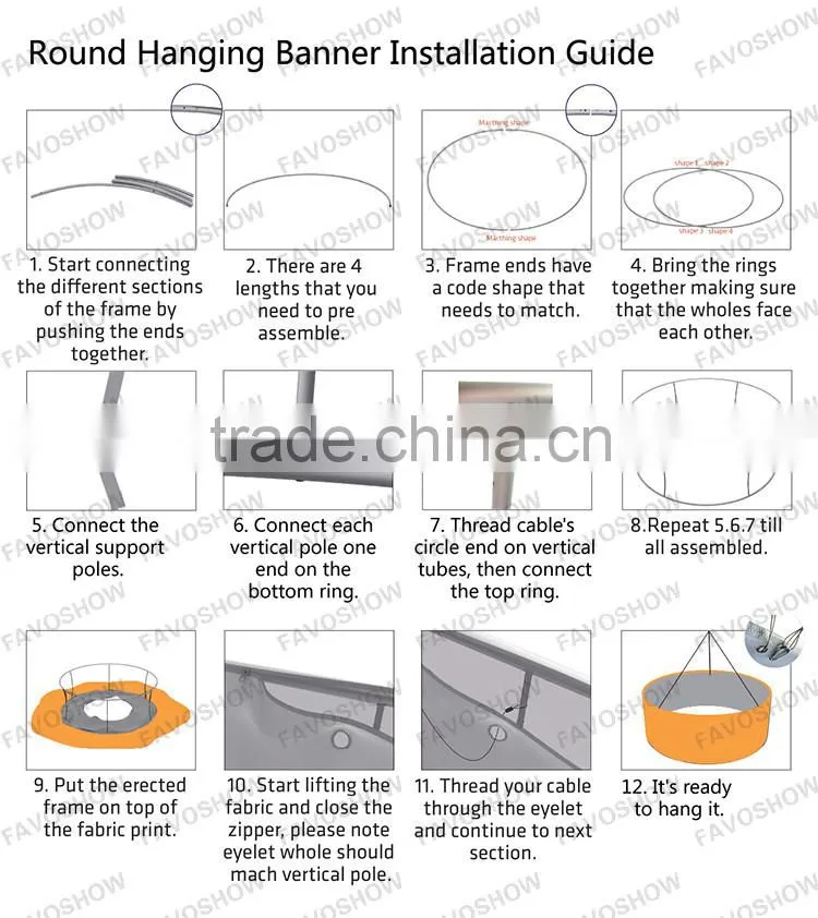 Chinese Factory Best Quality Tension Fabric Graphic Portable Hanging Signage