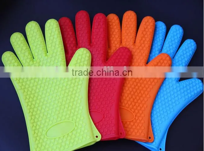 Heat Resistant Oven Mitts Pot Holders Silicone Cooking BBQ Grill Gloves / silicone oven mitts for oven cooking