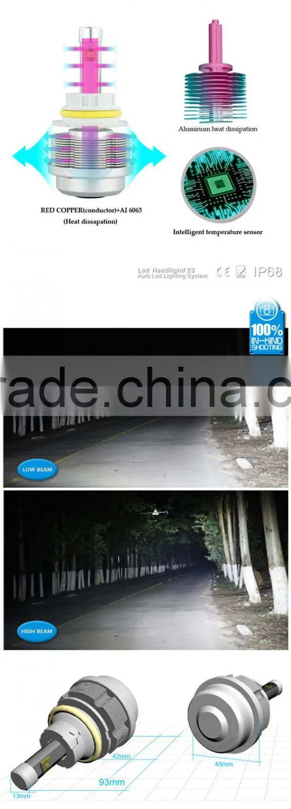 High power original led chips car Led headlight 9004 9007 H1 H3 H4 H7 H8 H9 H10 H11 H13