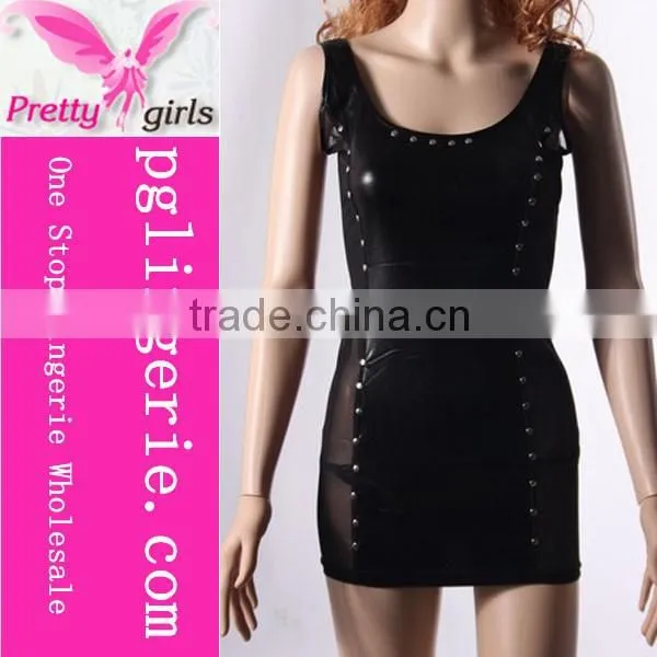 Sexy black leather costume corset fetish leather costume