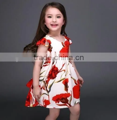 2016 new arrived sweet girls party dresses children factory direct stylish children summer midi dresses