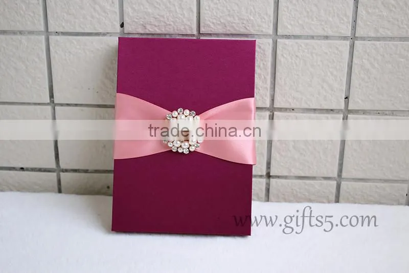 Luxury Fuchsia wedding invitation gift boxes in handmade