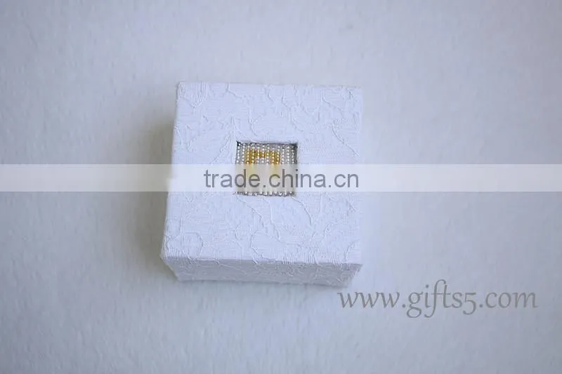 Custom wedding ring box engagement box with beaded name plate of B