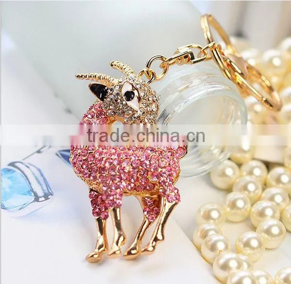 2014 Elegant Animal Rhinestone Deer Pendant Key Chain, Gift Bag Pendant ZTKC-109