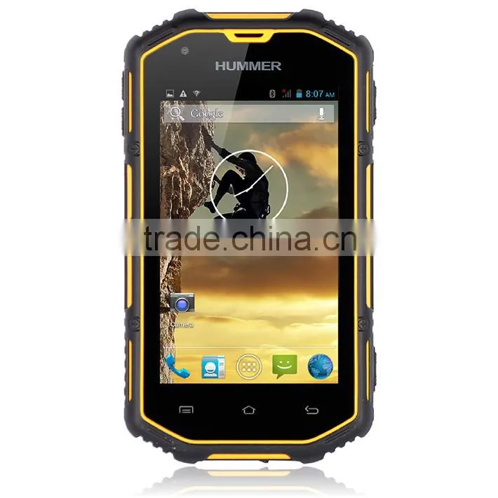 High Quality 4 inch Hummer H5 android 4.2 mtk6572A Dual Core Dual Sim Card 4GB ROM 3G Waterproof Rugged Mobile Phone