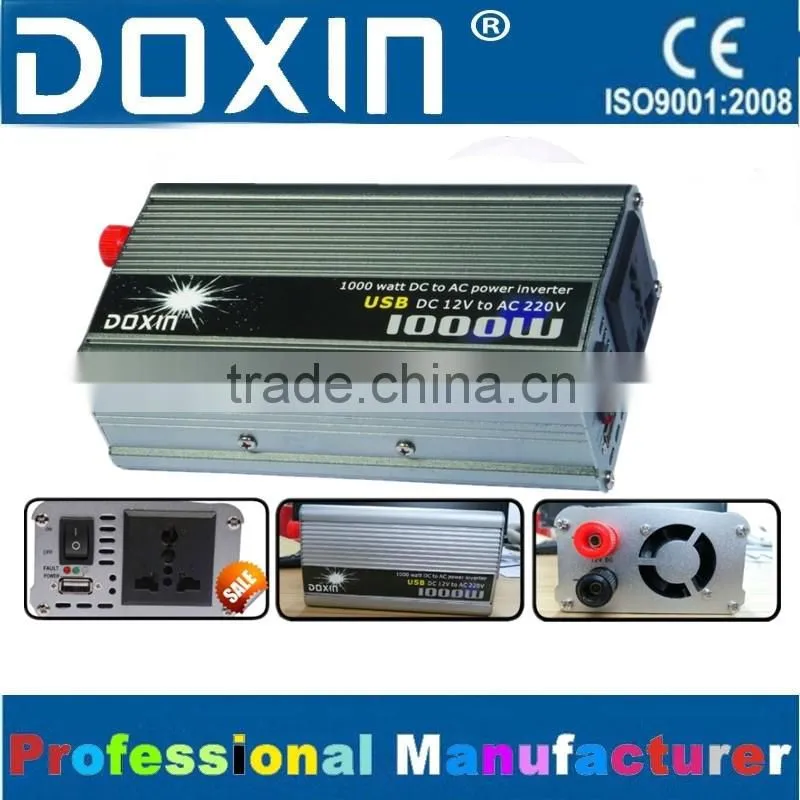 DOXIN 12v / 24v 220v 50 / 60Hz 1000w modified sine wave inverter dc ac car power supply inverter with USB