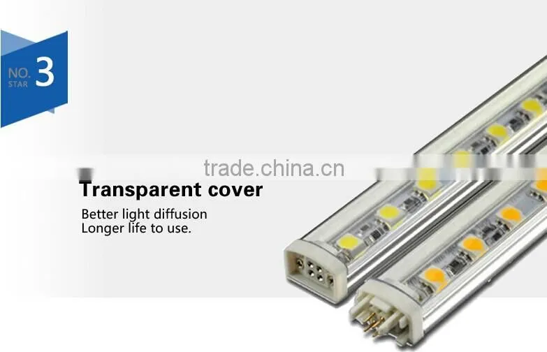 DC12V 14.4W/M cabinet series Aluminum LED lichtleisten rigid strip light with clear cover White color