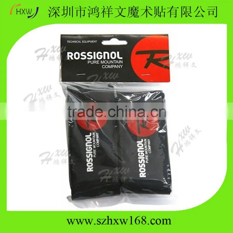 Rubber ski strap/Logo printed ski ties with pull tab