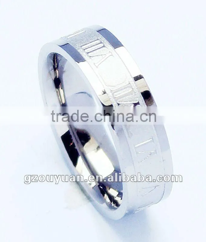 Charming Engraved titanium ring / 2012 fashion round ring / wholesale price jewelry