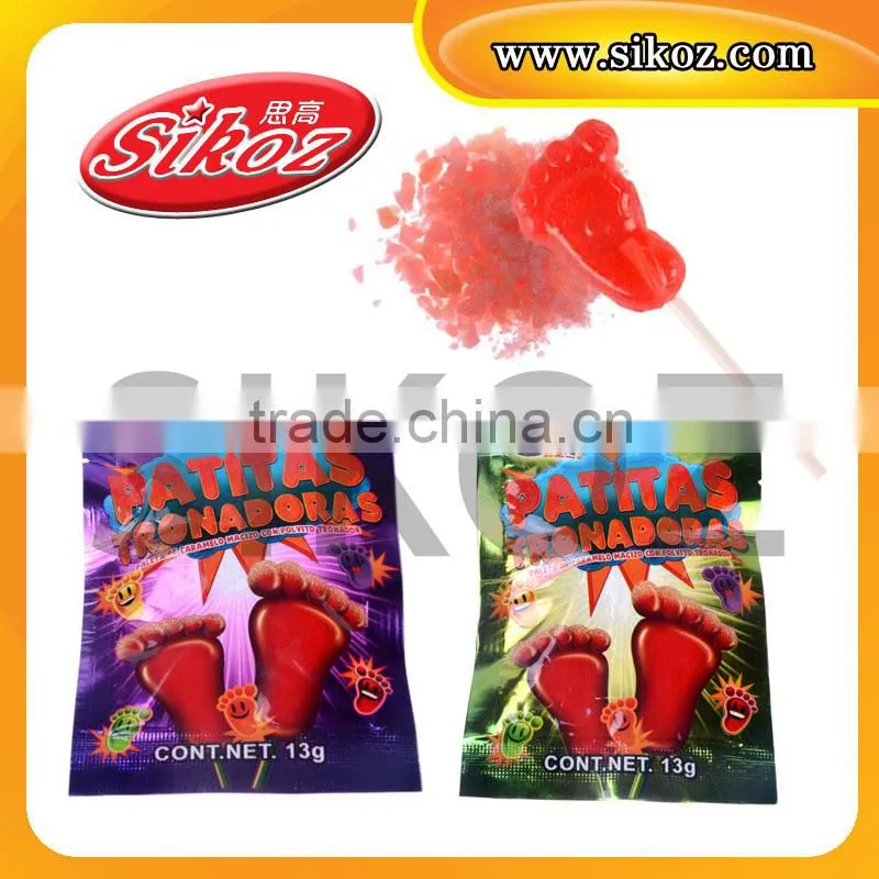 SIKOZ Brand SK-P321 Feet shape lollipop with popping candy