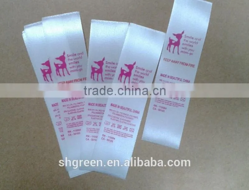 printing single side washing content neck label tags