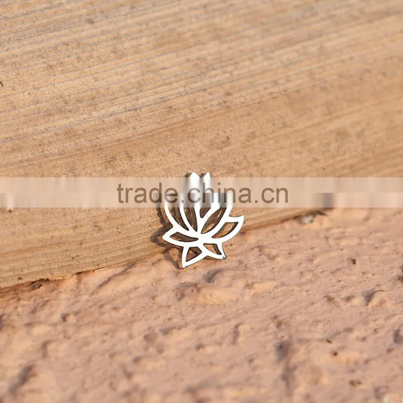 Fashionable Jewelry Stainless Steel 12mm Lotus Flower Jewelry Connectors
