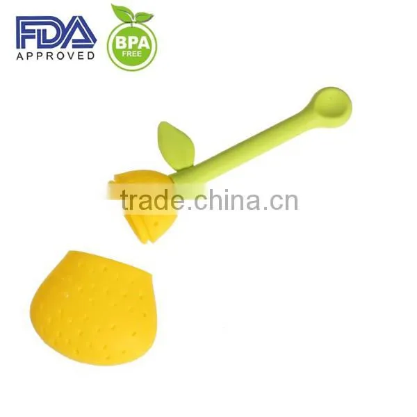 Fashion design pear shape silicone tea bag, silicone tea infuser
