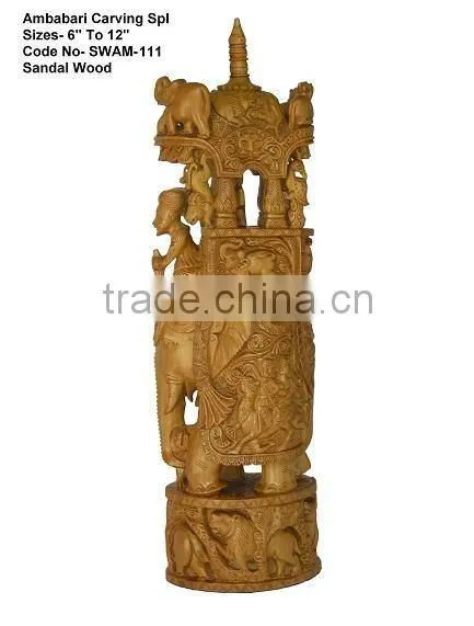 sandalwood carved ambabari elephant