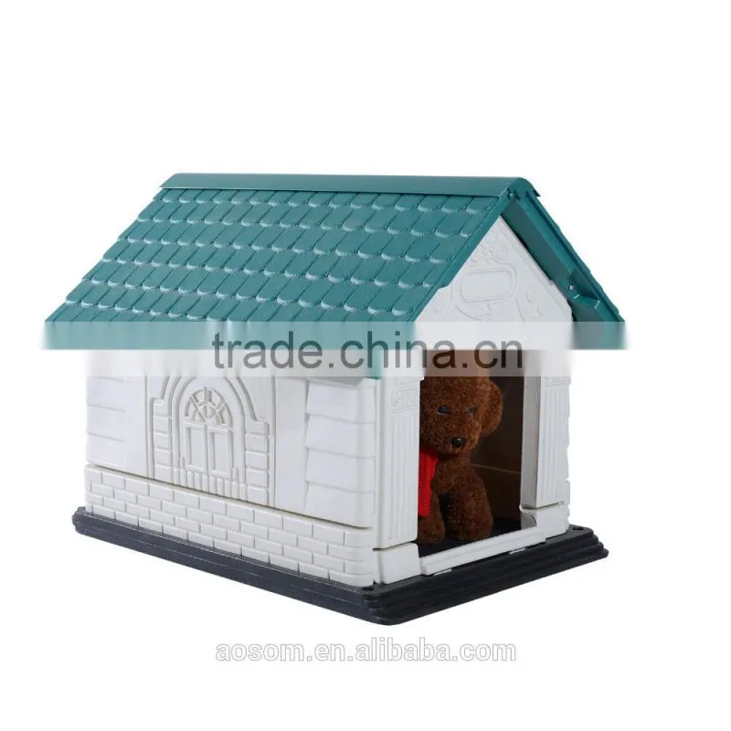 Pawhut 35"L x 27"W x 27"H Plastic Snap Together Outdoor Dog House
