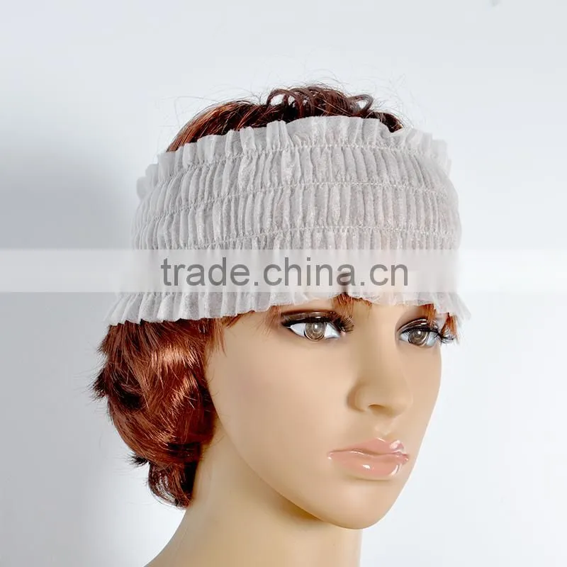 Elastic Women Spa Disposable hair band/headband with color white or black