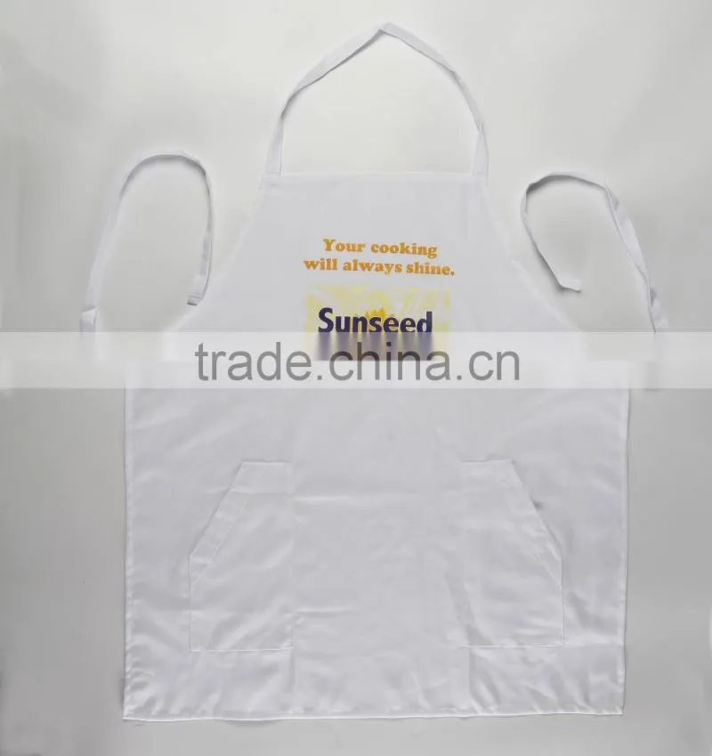 100% Polyester High Quality white Apron With Pocket