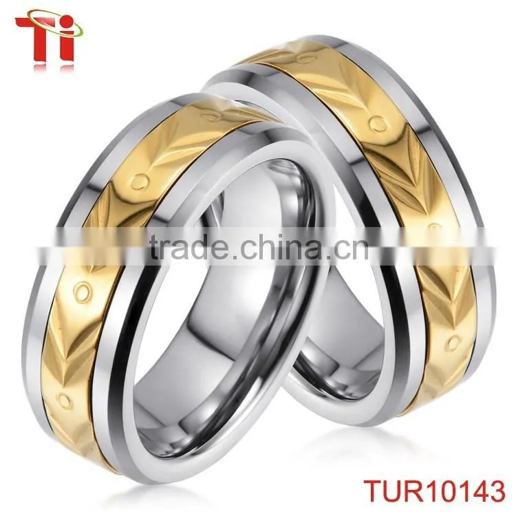 Fashion tungsten carbide wedding band rings inlay steel accessory