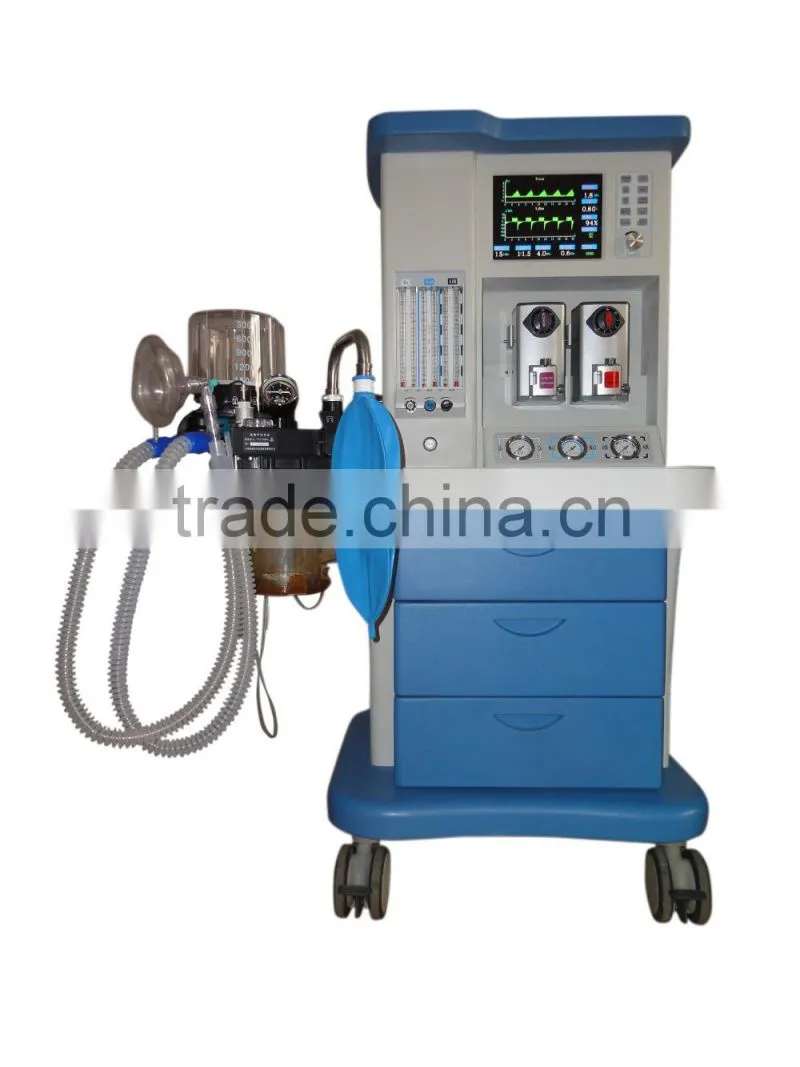 CE certified 10.4 inch color TFT screen Trolley Anesthesia Machine with dual Evaporator 900A