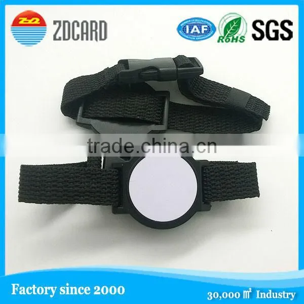 nylon black white reusable id bracelet wristband