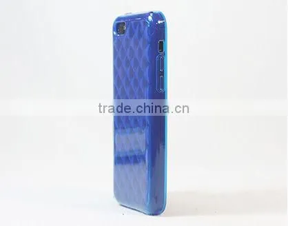 Drill stone glossy TPU soft rubber lining for iphone 5c BLUE