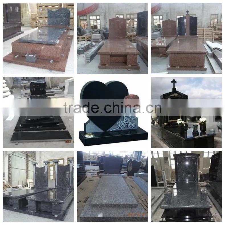 Man Carved Shanxi Black Granite Tombstone Polished