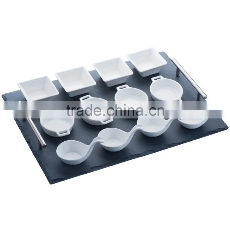 Natural Slate plate ,2-tiers slate cake stand