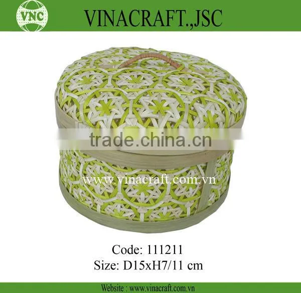 Colorful bamboo food storage container for kitchen