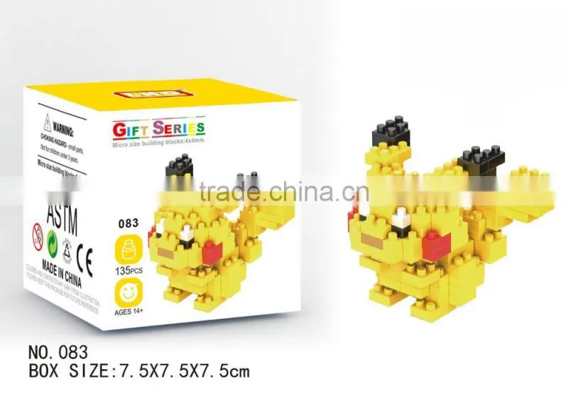 New DIY mini pokemon blocks, building blocks for adult