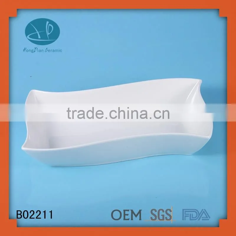 white ceramic unique soup bowls,bowl for restaurant,rectangular porcelain bowl